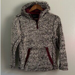 Ocean Current Gray Faux Fur 1/4 Zip Sweater Size Medium